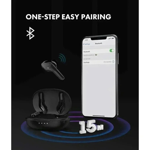 Wireless Earbuds Bluetooth Headphones Ear Buds‎ LED Power Display Charging Case - Picture 9 of 12